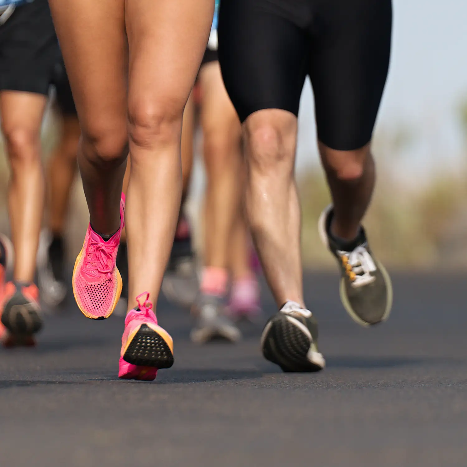 Legs of runners in a race.